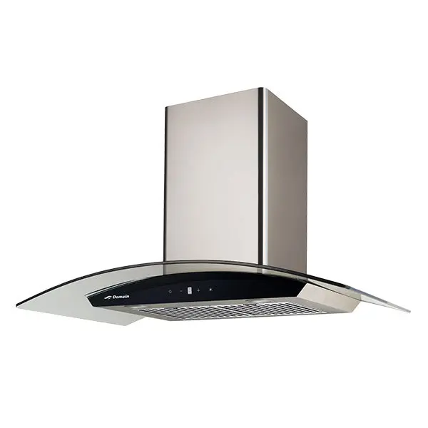 Domain 90cm Stainless Steel Curved Glass Canopy Rangehood | Abreeza Group